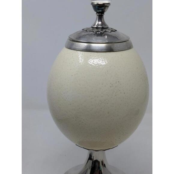 Anthony Redmile -Ostrich Egg Tobacco Sealer-Silver Base/Top Crystal Egg Top 1970 - Picture 3 of 9